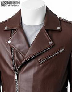 Nouveau 2025 vestes en cuir sur mesure en gros propre Logo tenue décontracté de haute qualité Faux ou fermeture éclair avant en cuir de mouton véritable - Product Image 4