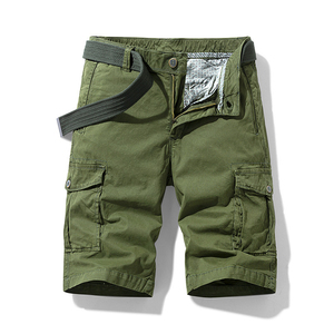 Pantalones cortos de alta calidad para hombre, pantalones Cargo, pantalones cortos con bolsillo lateral sólido, pantalones cortos transpirables de cintura elástica para hombre a la venta - Product Image 4