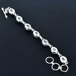 Pierre de lune naturelle pierre précieuse faite à la main 925 Bracelet en argent Sterling Bracelet chaîne, cadeaux faits à la main pour petite amie cadeaux pour ami - Product Image 2