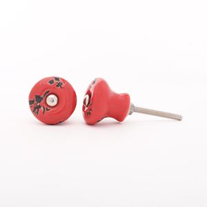 SHUBHAM fleur rouge boutons en céramique moderne tiroir tirer poignées pour armoire placard commode salle de bain armoire cuisine meubles - Product Image 3