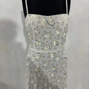 Elegante vestido de noche Aline con estampado floral y lentejuelas con cuentas, Vestido largo de baile con una manga y un hombro, vestido de fiesta - Product Image 1