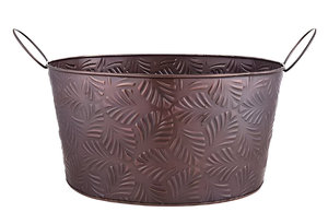 Antique Textured Metal Planter with Handle Custom Shape Flower <b>Pot</b> for Outdoor Home Garden Decoration Price - Product Image 4