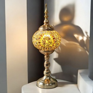 DIY Handmade Multicolor Glass Table Lamp with Marrakech Design Turkish Style Dome Shade Simple Electric Body and Power Supply - Product Image 4