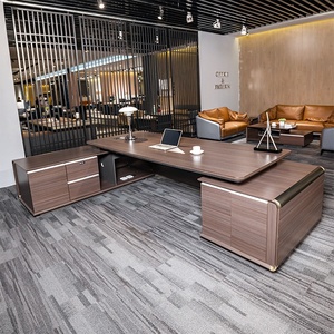 Luxurious Modern Executive Office <b>Desk</b> High-End Wooden Durable MDF Ergonomic Eco-Friendly Water Resistant Assemble - Product Image 4