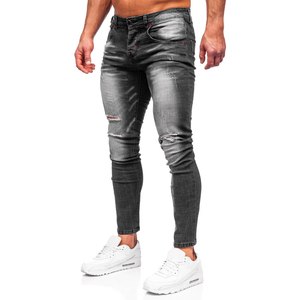 Lupin รู้สึกถึงกางเกงยีนส์สำหรับผู้ชายกางเกงยีนส์สีทึบดีไซน์โลโก้ออกแบบได้ตามต้องการ - Product Image 1