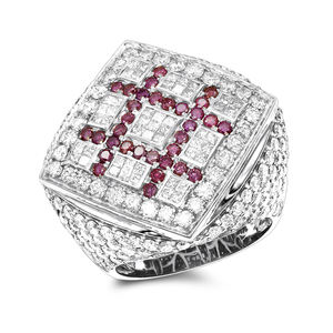 Bague de luxe glacée pour homme en argent 925 personnalisée grande bague en diamant Moissanite coupe ronde pour la mode Hip Hop - Product Image 1