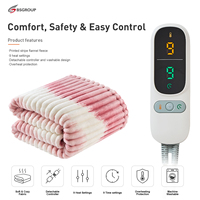 Couverture chauffante électrique en flanelle double face personnalisée, avec contrôle de la température, design matelassé, pour l'hiver, taille Queen/King, lavable en machine