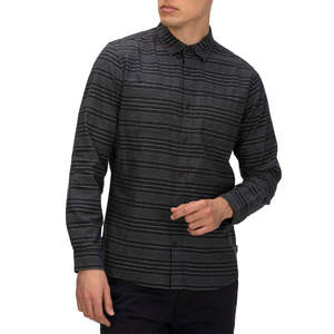 เสื้อเชิ้ตผู้ชาย Hurley รุ่นคลาสสิค ลายทางย้อมเส้นด้าย ผ้าป๊อปลินยืด Armstrong กันยับ สีชาร์โคล ไซส์ XX-Large - Product Image 1