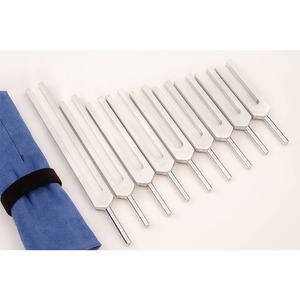 Tenedor de afinación médico de aleación de aluminio Rosa 128 Hz sonido curativo Setear herramienta de recogida Chakra bolsa Individual tenedores de afinación - Product Image 3