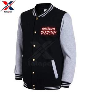 Chaqueta Universitaria Unisex Delgada con Cuello Alto, Mangas de Lana y Cuero, Logotipo Frontal Ecológico, Servicio OEM - Product Image 6