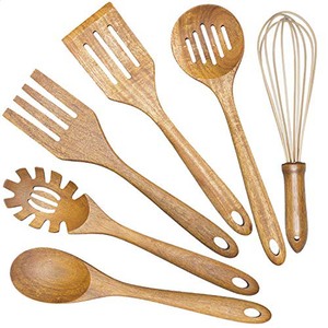 Cuillère de cuisine et de service de riz en bois de teck naturel poli, écologique, vente en gros d'usine, pour la rentrée scolaire - Product Image 5