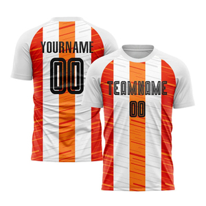 Uniforme de football personnalisé blanc noir orange sublimation tendance meilleure qualité maillot de football américain prix de gros - Product Image 6