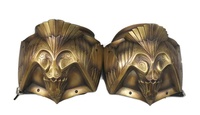 CHk Calvin Handicraft Épaulettes de Chevalier Médiéval en Acier Gris Vintage, Polies à la Main, Article de Costume de Guerrier Fantastique de Créateur