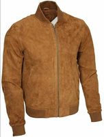 Veste en daim de vache Esprit de haute qualité pour homme, coupe ajustée, style bomber, multi-poches, fermeture éclair, imperméable, respirante, écologique