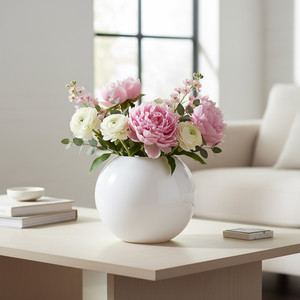 VBW0008WT - Vase en verre blanc en forme de bulle - 8 - Product Image 5