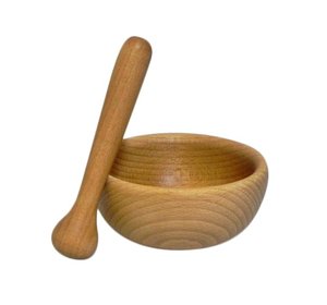 Triturador de mortero y Maja de madera Diseño redondo de lujo Fines decorativos Mortero y Maja de calidad premium Venta caliente - Product Image 6