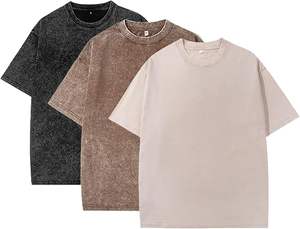 Camisetas Oversize para Hombre al por Mayor, de Algodón Pesado, Lavado Ácido, Estilo Vintage, Unisex, Ajuste Holgado, Manga Corta, Casual, Streetwear, Tops Holgados - Product Image 3