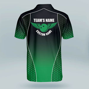 Custom Printed <b>Bowling</b> Polo <b>Shirt</b> for Men 100% Polyester Quick Dry & Waterproof New Arrival Wholesale - Product Image 3