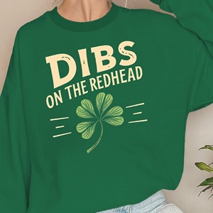 เสื้อลำลองของผู้หญิง dibs บนเสื้อพิมพ์ลายหัวแดงผ้าถัก - Product Image 5