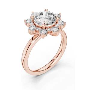 Anillo Halo con Diamante de Laboratorio Redondo Brillante de 2.736 CT para Mujer, Claridad VVS-VS EF, Oro de 18KT, 14KT, 10KT y Plata 925, Color Rosa - Product Image 4