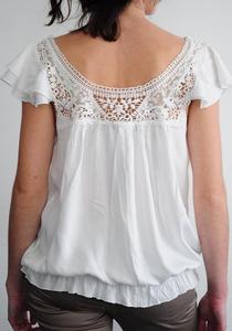 Blusa Corta Morada para Mujer con Bordado, Camisa Urti - Product Image 4