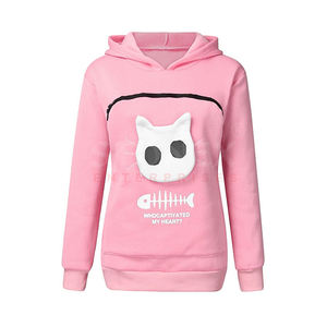 Sudadera de mujer Animal Pouch Hoodie Top Carry Cat Transpirable Pullover Blusa Sudaderas con capucha hechas a medida - Product Image 1