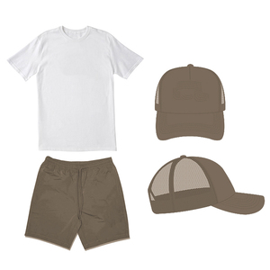 Conjuntos de Camisetas y Pantalones Cortos Estampados de Verano para Adultos Unisex con Gorra de Béisbol 100% Algodón - Product Image 5