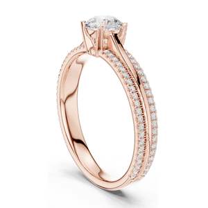 Anillo de Diamante de Laboratorio Redondo Brillante de 0.946 CT para Mujer, Claridad VVS-VS EF, Oro de 18KT, 14KT, 10KT y Plata 925, Rosa, Amarillo - Product Image 5