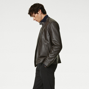 Factory Outlet Hombres Elegante chaqueta de cuero de vaca auténtica Diseño personalizado y bordado Cómoda chaqueta suave para hombres - Product Image 3