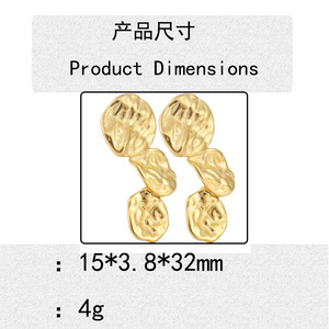 Boucles d'oreilles pendantes en or haut de gamme Yunnique, forme en U, motif végétal pour femmes, styles variés, 19053, boucles d'oreilles tendance Lotus - Product Image 4