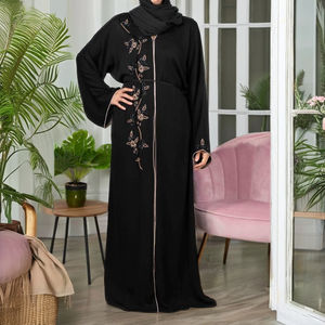 Bordado Dubai Abaya personalizado fabricante último pavo Kaftan cuello alto gasa Formal uso diario precios al por mayor EE. UU. - Product Image 3