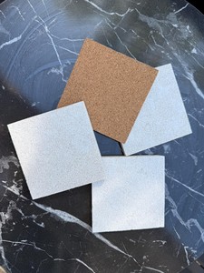 Sous-verres en marbre crème perlé sablé, ensemble de sous-verres en pierre naturelle - Product Image 5