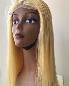 Vente en gros d'extension de cheveux de trame brésilienne vierge non transformée cuticule alignée douce blonde soyeuse 613 perruque de fermeture droite HD - Product Image 2