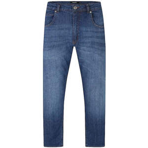 Jeans en satin de qualité supérieure, taille mi-haute, coupe régulière, respirant, style streetwear, grande taille, avec poches, pour hommes - Product Image 1