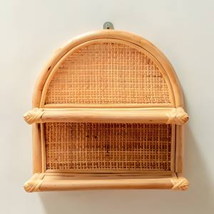 Estante de ratán más vendido, estantes de exhibición colgantes de pared de madera minimalista, muebles para decoración de sala de estar y dormitorio - Product Image 2