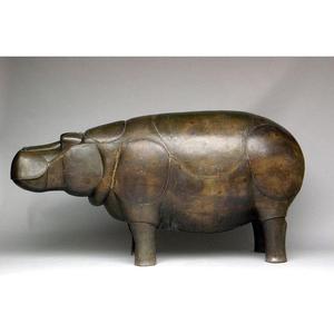 Estatuilla de hipopótamo de latón, escultura decorativa de hipopótamo de lujo para Navidad, vacaciones, decoración Interior del hogar, objetos - Product Image 2