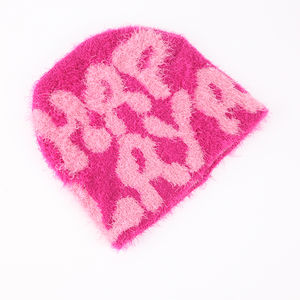 Gorro de Mohair de Alta Calidad con Material de Mohair, Logotipo Personalizado, Gorro de Jacquard Estampado, Gorro de Punto - Product Image 1
