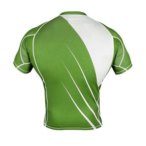 Rashguards à manches courtes en polyester et élasthanne MMA pour hommes, séchage rapide, légers, imprimés numériquement, design personnalisé, ajustés pour le BJJ, 200 GSM - Product Image 2