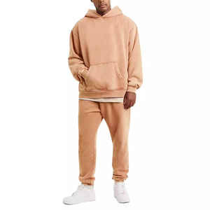 เสื้อฮู้ดผู้ชายทรงโอเวอร์ไซส์ผ้าฟลีซผ้าขนแกะมีฮู้ดสำหรับผู้ชายโลโก้แบบปรับแต่งได้ - Product Image 2