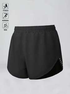 Shorts de course décontractés pour hommes de haute qualité, couleur noire unie, séchage rapide, taille élastique, style sportif, longueur courte, matière polyester - Product Image 5