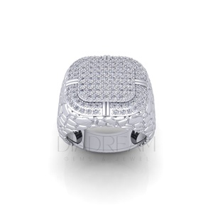 Bague glacée luxueuse en argent sterling 925 cultivée Leb pour hommes Style hip-hop unique avec clarté VVS meilleur cadeau d'anniversaire bague en diamant - Product Image 1