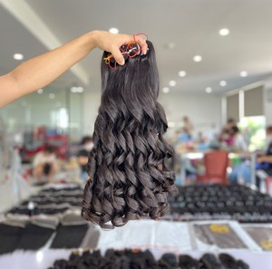 Mechones hinchables de color natural de buena calidad de 100% extensiones de cabello humano vietnamita cabello crudo - Product Image 3