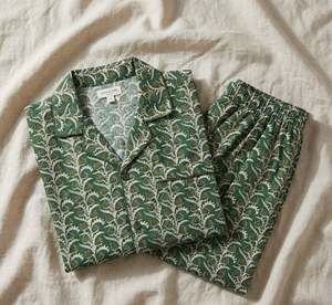 Conjunto de Pijama Térmico de Algodón Orgánico Unisex, Estampado Floral Dibujado a Mano, Pantalón Largo, Ropa de Dormir, Manga Larga para Mujer - Product Image 6