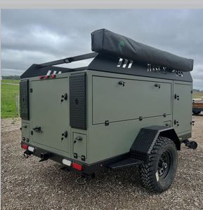 Remolque de camping 4WD móvil de acero galvanizado para el hogar RV todoterreno Mini caravana para acampar al aire libre Remolque de caravana en forma de lágrima. - Product Image 6