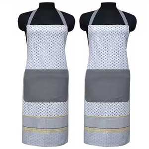 Delantal de cocina sin mangas con estampado de algodón 100% personalizado de diseño moderno de alta calidad con logotipo - Product Image 6