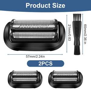 2 cabezales de repuesto para afeitadora eléctrica de doble cuchilla, compatibles con varios modelos, para afeitado facial, características de la afeitadora rotativa - Product Image 1