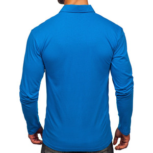Camiseta Polo de diseño de color personalizado de alta calidad para hombre, camisetas Polo clásicas de algodón transpirable de manga larga para hombre - Product Image 6