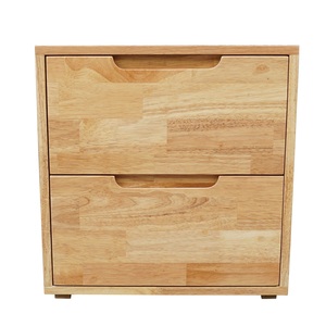 โต๊ะข้างเตียงไม้ยางพารา TDG68021-50x40x50 ซม. พร้อมลิ้นชัก 2 ช่อง เฟอร์นิเจอร์ห้องนอน - Product Image 2