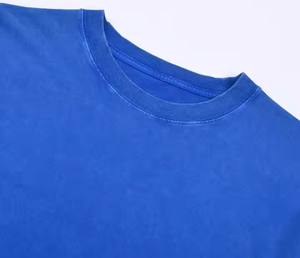 T-shirt bleu vintage oversize unisexe avec logo personnalisé, impression numérique, col rond, meilleure qualité, nouvel arrivage - Product Image 5