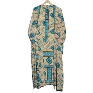 Hippie Vintage soie Sari Kimono bohème chemise de nuit avec bretelles Spaghetti vêtements de nuit pour femmes vêtements de maison Sexy maillots de bain peignoir - Product Image 2